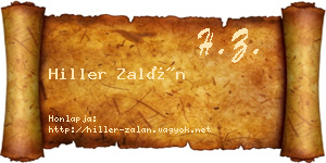 Hiller Zalán névjegykártya